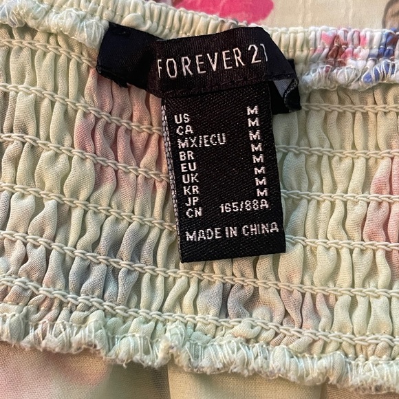 “Vintage Forever 21 Y2K Floral Midi Dress | Green Button Down Ruffle Slip Lined - Picture 4 of 8